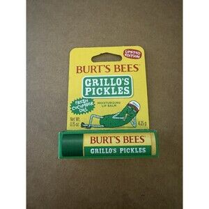 Burt's Bees Grillo's Pickles Limited Edition Lip Balm Cucumber Dill 0.15 oz New